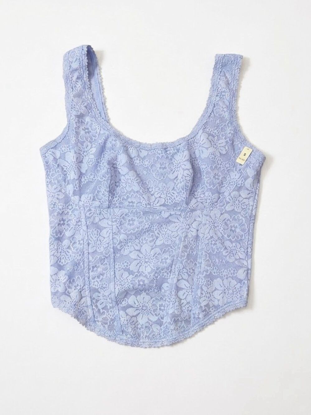 Victoria’s Secret PINK The Cinched Lace Corset Cami Cropped Tank Top Lilac Small